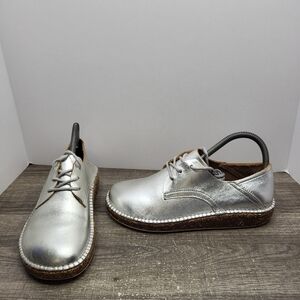Birkenstock Gary Women Size 6 Narrow Shoes Silver Espadrille Casual Shoes